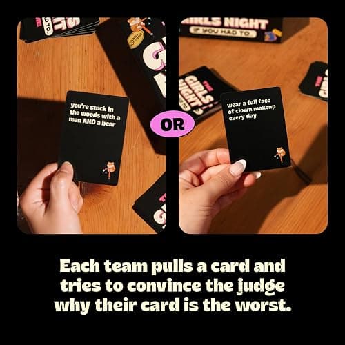 The Girls Night If You Had To… Game [Funny Would You Rather Cards for Women | Perfect for Bachelorette Parties, Birthdays, Gifts for Best Friend, Girls Trips | Adult Party Game for Ages 17+] thumbnail 4