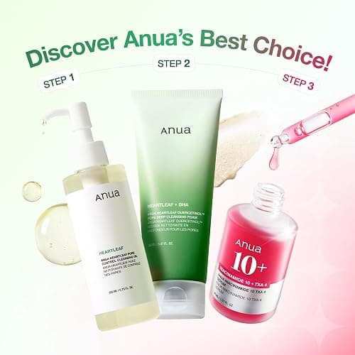 Anua 3-Step Glass Skin Beginner Kit | Oil Cleanser and Face Wash with Facial Serum, Double Cleansing Daily Routine with Niacinamide, Korean Skincare thumbnail 2