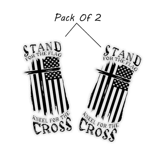 eDesign Stand for The Flag Kneel for The Cross Sticker Decal Vinyl - 5 Inches - Premium Vinyl Sticker for Cars Trucks Laptops and More - Weatherproof and Durable 2-Pack (Black) thumbnail 2