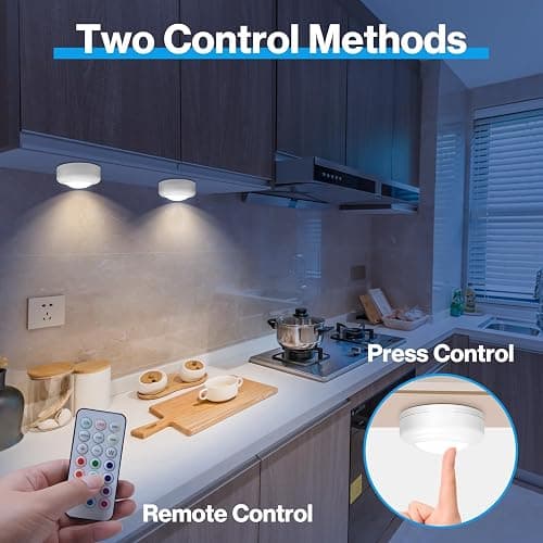 Under Cabinet Lights RGB Wireless Lights LED Closet Lights Night 3000K Dimmable 3pc Cadrim 13 Colors Changing Remote Control Brightness Adjustable Timer Battery Powered Light Kitchen Wardrobe Cupboard thumbnail 3