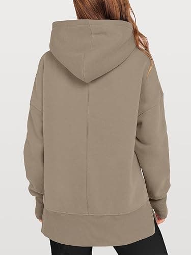 ANRABESS Womens Oversized Hoodies Long Sleeve Fleece Side Slit Hooded Sweatshirts Pullover 2026 Fall Outfits Y2K Clothes thumbnail 5