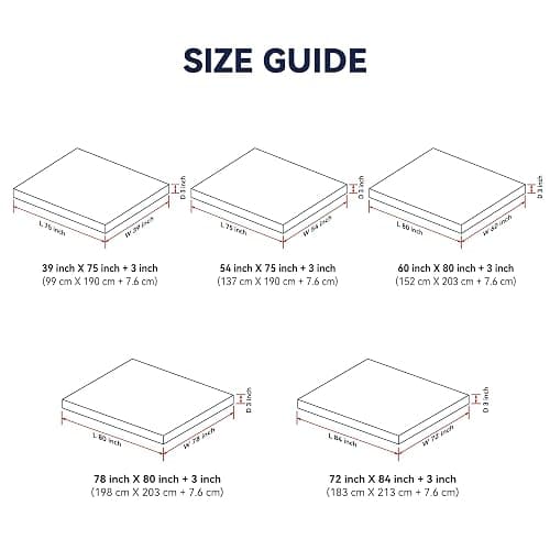 LeWinBedding 3 Inch White Goose Feather Mattress Topper,Twin Feather Bed Topper,Mattress Cover with Straps,Ultra Soft Pillowtop,100% Cotton Fabric(39”x75”) thumbnail 7