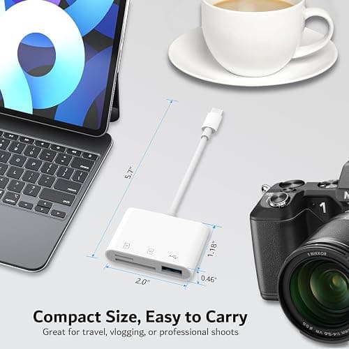 USB C SD Card Reader for iPhone 17/16/15, Memory Card Reader with SD Micro SD and USB Port, Digital Camera Adapter Compatible with iPad, Mac, MacBook Pro/Air, Kodak Pixpro and More Type C Devices thumbnail 8