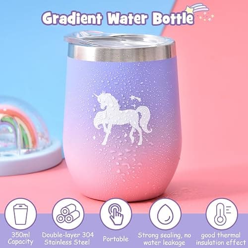 Tacobear Unicorn Gifts Girls Toy Age 5 6 7 8-12 with 3.5mm Wired Headphones Locked Diary Water Bottle Plush Bag Purse Socks Mirror, Christmas Birthday Gift Idea Toys for Teen Girl 6-10+ Years Old thumbnail 5