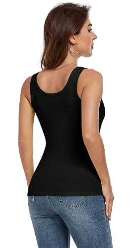AUHEGN Tank Top for Women Summer Sleeveless Scoop Neck Ribbed Workout Tank Tops Slim Fitted Basic Cami Tee Shirts thumbnail 6