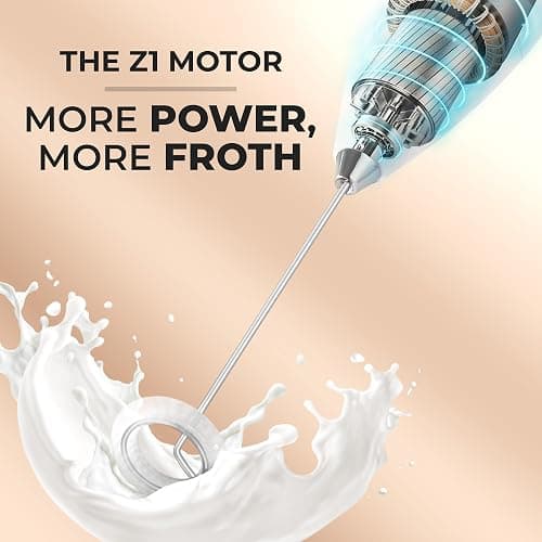 Zulay Powerful Milk Frother (4 Duracell Batteries Included) - Handheld Milk Frother Wand Drink Mixer for Coffee - Powerful Milk Foamer for Cappuccino, Frappe, Matcha & Creamer - Cotton Candy thumbnail 4