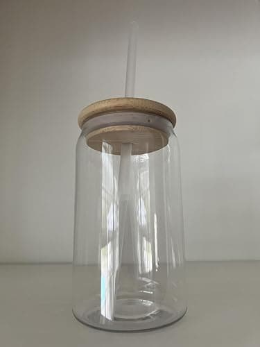 16 oz Clear Plastic Tumbler with Bamboo Lid and Frosted Straw - 2 pack thumbnail 3