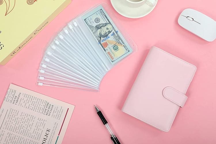 SKYDUE Budget Binder, Money Saving Binder with Zipper Envelopes, Cash Envelopes and Expense Budget Sheets for Budgeting thumbnail 7