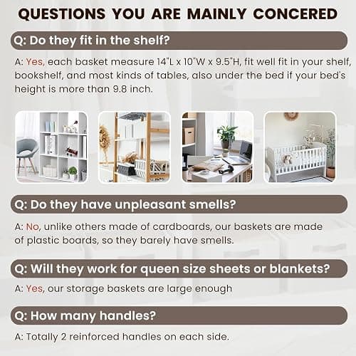 Criusia Large Storage Bins for Shelves 4 Pack, Closet Storage Baskets for Clothes Blanket Beddings Towels, Collapsible Fabric Closet Organizer Bins with Handles/ Laundry Room Organization thumbnail 7