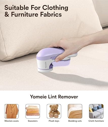 Fabric Shaver, Rechargeable Sweater Shaver, Lint Shaver with 6-Leaf Blades, Electric Lint Remover for Clothes & Furniture, Couch Pilling Remover Depiller for Removing Fuzz, Lint, Pills, Bobbles thumbnail 5