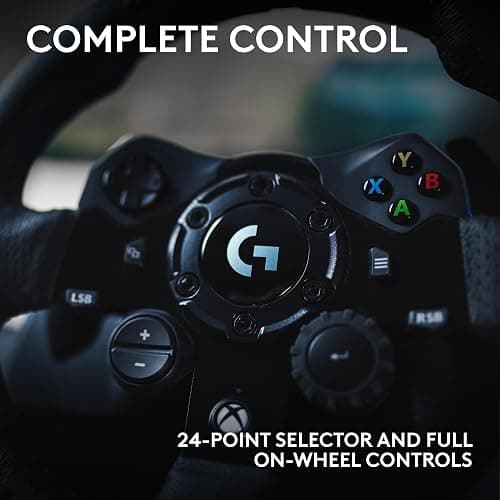 Logitech G G923 Racing Wheel and Pedals for Xbox Series X|S, Xbox One and PC featuring TRUEFORCE up to 1000 Hz Force Feedback, Responsive Pedal, Dual Clutch Launch Control, and Genuine Wheel Cover thumbnail 6