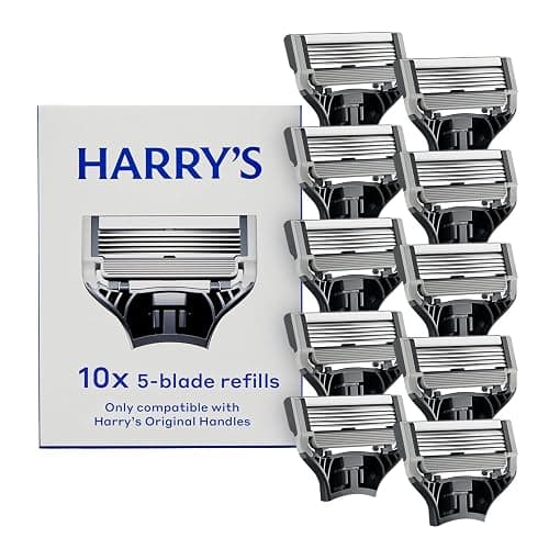 Harry's Original Razor Blades for Men - 10 Count - Premium Razor Blade Refill Cartridges - German Engineered - Image 1