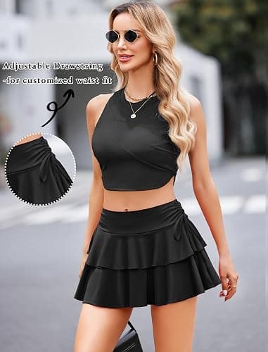 Avidlove Mini Skirts for Women Casual Micro Y2K Pleated Skirt Layered Ruffle Short Skirts Cheer Skirt Cosplay Outfits S-XXL thumbnail 3
