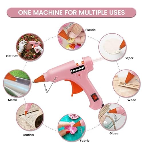Hot Glue Gun Kit with 30 Glue Sticks, 20W Mini Glue Gun Set (Pink) | Fast Preheating, Compact, Hot Melt Glue Gun Ideal for School Classroom Crafts DIY Arts and Quick Home Repairs thumbnail 5