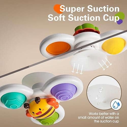 3PCS Suction Cup Spinner Toys for 1-2 Year Old Boys Spinning Toys Sensory Toys for Toddlers 1-3 Gifts for 1 Year Old Girls thumbnail 3