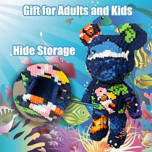 TIEDCWN Teddy Blocks Bear Micro Building Blocks Set (6880 Pieces) Underwater World Brick with Storage Drawer, Gift for Adults and Kids thumbnail 5