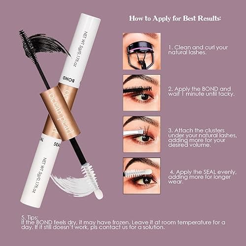 OCEAN PEARL 40D 50D Lash Clusters Lash Extension Kit 320 Pcs Thick Eyelashes Fluffy Lash Clusters Kit 10-16mm Eyelash Extension Kit Individual Lashes with Bond and Seal Tweezers DIY Eyelash Extension - 320pcs 10-16mm Clusters Kit-40D+50D thumbnail 9