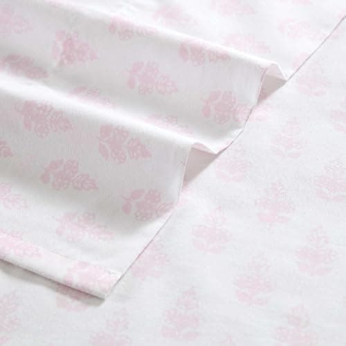 Laura Ashley - Queen Sheet Set, Crisp & Cool Cotton Percale Bedding with Deep Pockets, Lightweight for Year Round Comfort, Bed Sheets with Matching Pillowcases (Francesca Pink) thumbnail 4