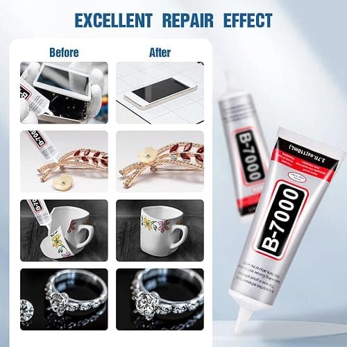 110 ml B7000 Adhesive for Crafts, Clear Glue with Spreaders and Dotting Pen Tool, Multipurpose for Rhinestones, Fabric, DIY, Makeup, Shoes, Jewelry Making, Nail Art thumbnail 4