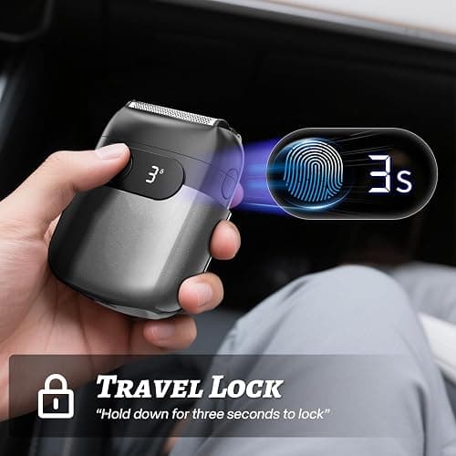 Electric Foil Shaver for Men :3D Floating Blades, LED Display, USB-C Fast Charge, IPX8 Waterproof - Perfect for Travel & Smooth Shaving at Home Gray thumbnail 5