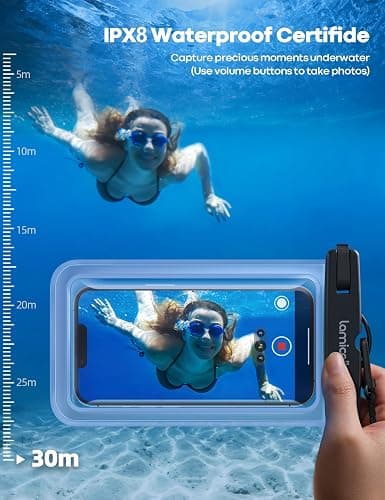 Lamicall Waterproof Phone Pouch Case - [2 Pack][Easy Lock & Heavy Duty] IPX8 Water Proof Cell Phone Dry Bag for Beach, Protector for iPhone 17 16 15 14 13 12 11 Pro Max Plus Air, Galaxy S25 S24, 4-7" thumbnail 2