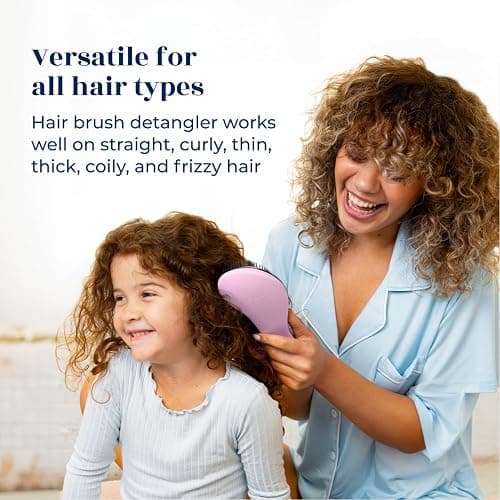 Crave Naturals Glide Thru Detangling Brush For Natural, Curly, Straight, Wet or Dry Hair - Gentle Detangler Brush Styling Tool for Adults, Kids, Toddlers and Little Girls - 7.5 x 3 in, Pink thumbnail 5