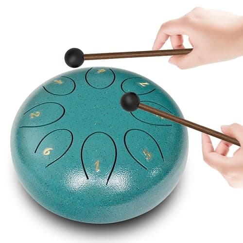 REGIS Steel Tongue Drum 6 inch 8 Notes Musical Percussion Instrument, rain Drum for Outside - Musician Gift for Family and Friends(malachite) thumbnail 6