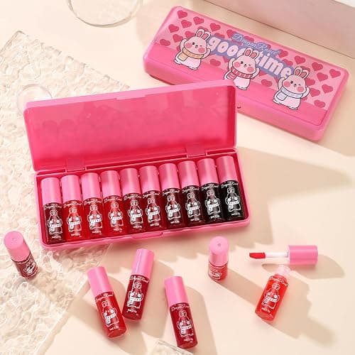 10 Colors Lip Tint Stain Set,Korean Lip Gloss,Watery Lip Stain Mini Liquid Lipstick Waterproof,Moisturizing Lip Stain Set Multi-Use Lip and Cheek Tint,Non-Stick Cup,Lightweight,Vivid Color Lip Makeup thumbnail 2