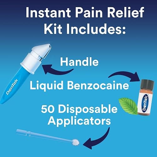 DenTek Instant Oral Pain Relief with Benzocaine for Toothache Pain Relief, 50 Disposable Applicators thumbnail 3