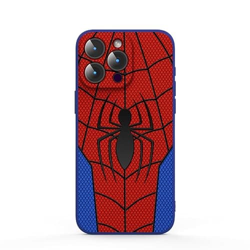 LPAYUHDB Superhero Style Comic Silicone Protection Pattern Case for iPhone 13 pro max, Lovely Spider Image case for iPhone 13 pro max, Non Slip Protection Case for Boys and Girls (BLUE-SPIDER-T101) - Image 1