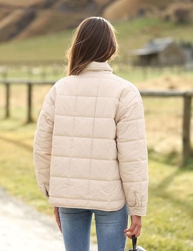Bianstore Women's Oversized Splice Quilted Lightweight Puffer Jacket Casual Padded Coat thumbnail 5