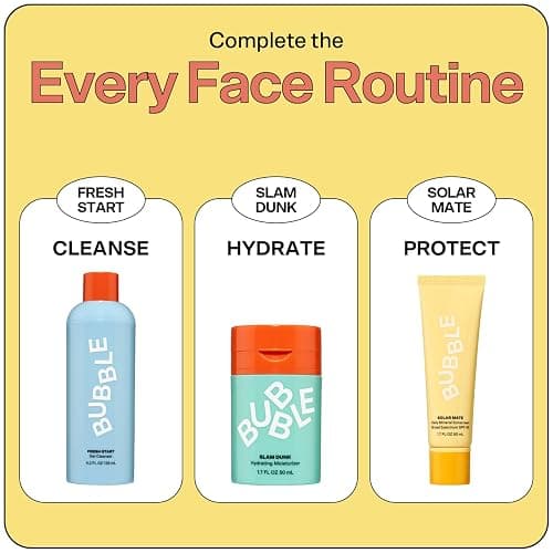 Bubble Skincare Solar Mate Mineral Face Sunscreen Broad Spectrum SPF 40 - Zinc Oxide Sunscreen with Blue Light Protection & Ginseng Extract - Sheer, Lightweight Coverage With No White Cast (50ml) thumbnail 6