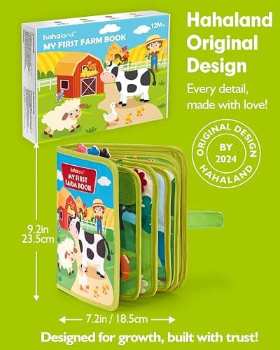 hahaland Busy Book for Toddlers 1-3 - Montessori Toys Busy Board for 1 Year Old Boy Gifts Girl Toys Educational Learning Quiet Activity Books Toddler Travel Toys for One Year Old Birthday Gift thumbnail 2