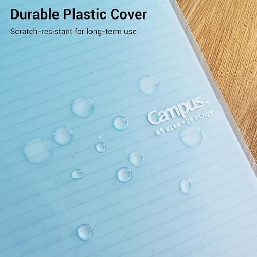 Kokuyo Campus Smart Ring Binders 3 Pack, B5 Notebook Binder +100 Sheet 6mm Dot Ruled Refiller Paper, 25 Sheet Capacity, 26 Rings, Light Color, Perfect for Work, Study & Journal thumbnail 5