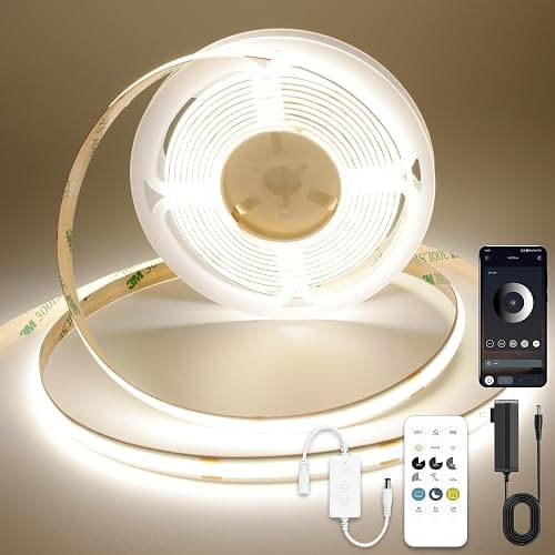 AXMOTUT COB LED Strip Light with Remote, Dimmable 32.8FT/10M Flexible High Density LED Light,4000K Natural White 3200LEDs Super Bright LED Light Strip CRI 90+ for Bedroom,Kitchen,DIY Home Decoration - Image 1