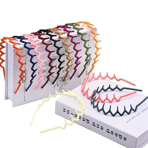 Duufin 12 Pieces Plastic Zig Zag Headbands with Teeth Sharks Tooth Headband Wave Comb Non Slip Headband Colorful Teeth Headbands for Girls and Women thumbnail 5