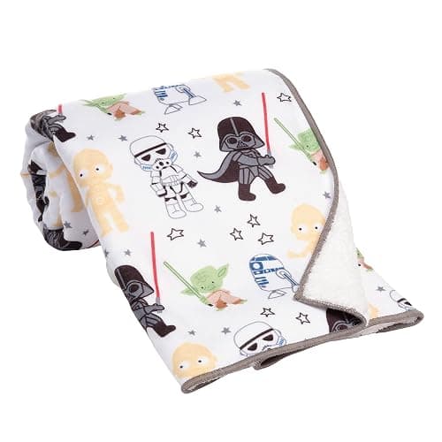 Lambs & Ivy Star Wars Classic Fleece Baby Blanket - Yoda/Darth Vader/R2-D2/C-3PO thumbnail 6