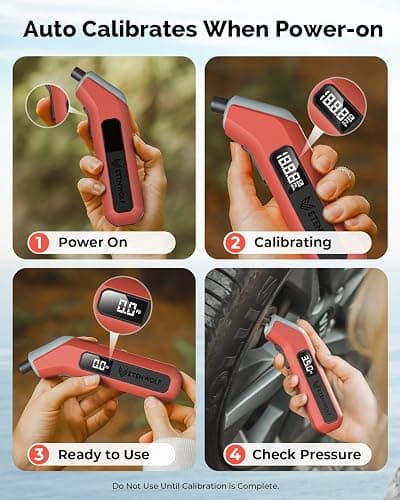 ETENWOLF T300 Digital Tire Pressure Gauge 3-200 PSI, Industrial Tire Gauge Calibrated to ANSI B40.7 Grade 2A(Plus-Minus 0.5%), Replaceable AAA Batteries (Vivid Orange) thumbnail 8