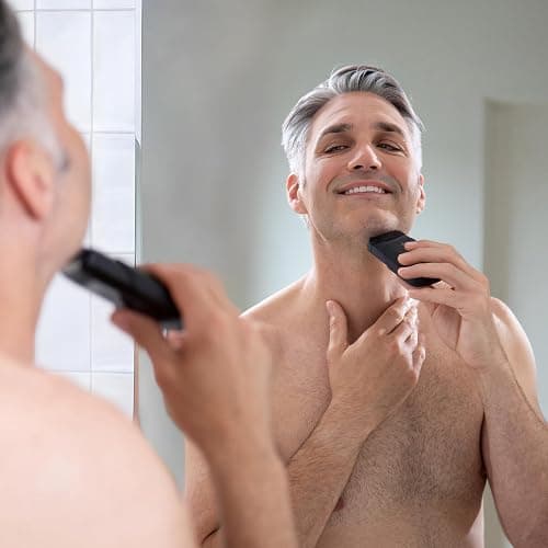 MANSCAPED® The Handyman™ Compact Face Shaver – Portable Men’s Travel Facial Hair Groomer, USB-C Rechargeable Razor, Electric Foil Face Shaver, Waterproof, Cordless, Dual-Action SkinSafe® Foil Blades thumbnail 9
