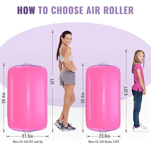 Air Roller Gymnastics Barrel Back Handspring Trainer Tumbling Barrel Yoga Barrel Mat with Electric Air Pump thumbnail 3
