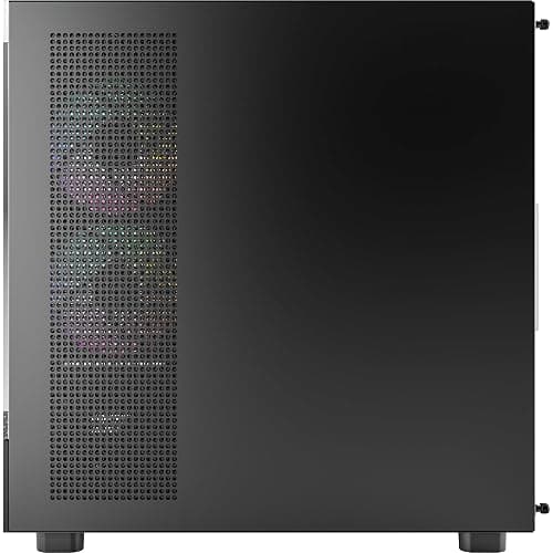 MONTECH XR-B, ATX Mid-Tower PC Gaming Case, 3x120mm ARGB PWM Fans Pre-Installed, Full-View Dual Tempered Glass Panel, Wood-Grain Design I/O Interface, Support 4090 GPUs, 360mm Radiator Support, Black thumbnail 4