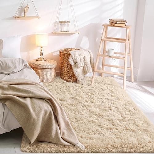 BENRON Soft Area Rugs for Living Room Bedroom Washable, Fluffy Rugs for Kids Children Girls Boys Room Decor, 3x5 Throw Rug for Nursery Kitchen Dining Table, Indoor Floor Carpets, Light Tan thumbnail 6
