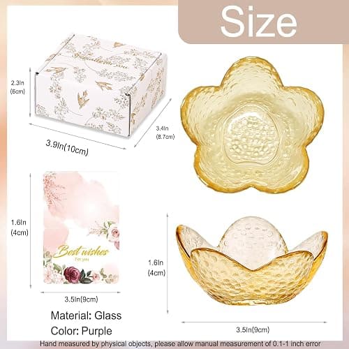 Yellow Flower Ring Dish Jewelry Dish Glass Jewelry Tray Small Trinket Tray Ring Holder Dish Cute Room Decor Aesthetic Bathroom Decor House Warming Engagement Birthday Gifts for Women Stocking Stuffers thumbnail 3