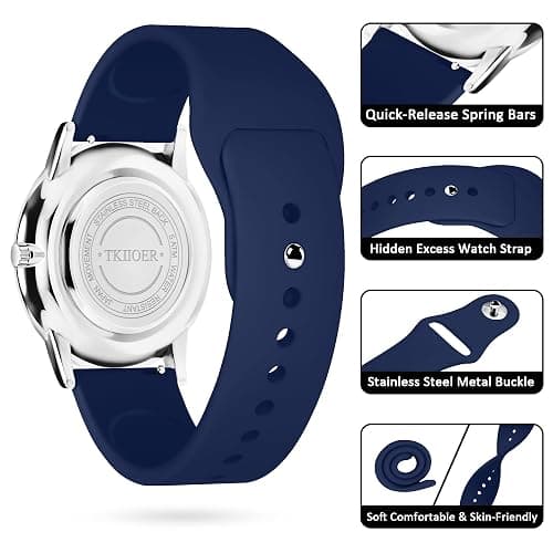 TKIIOER Nurse Watch for Nurse Medical Professionals Students Women Men, 50M Waterproof 12/24 Hour Military Time Luminous Easy Read Dial, Second Hand Watch for Nursing - Navy thumbnail 6