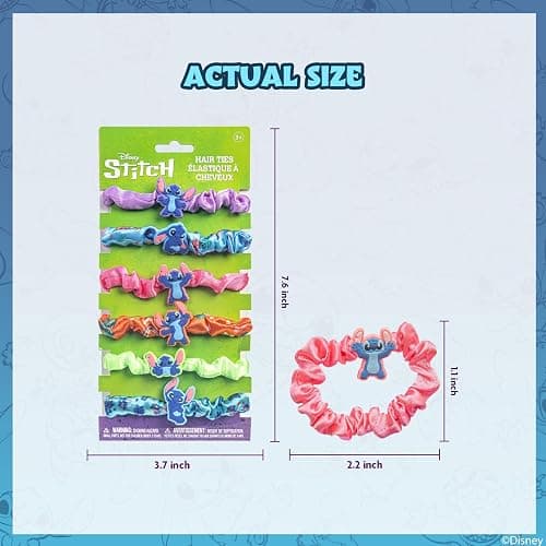 Stitch 6 Piece Hair Scrunchie Set, Hair Accessories for Girls, School Rewards Party Favors, Stocking Stuffer, Birthday Gift, Spa Days, Makeovers, Ages 3 and up, by Townley Girl thumbnail 7