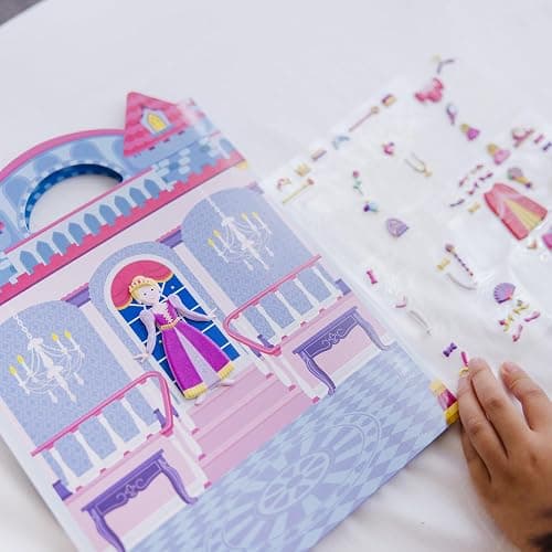 Melissa & Doug Puffy Sticker Play Set – Princess, 67 Reusable Stickers with 2 Fold-Out Scenes, Restickable Fashion Activity Book, Mess Free Travel Toys for Kids Ages 4+ thumbnail 8