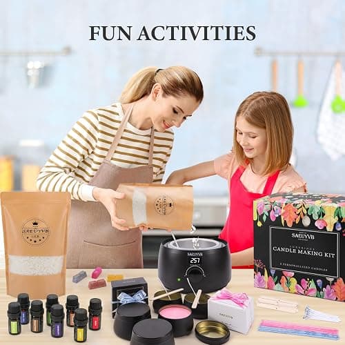 SAEUYVB Candle Making Kit for Adults with Hot Plate, DIY Starter Soy Candle Making Supplies/Kit - Perfect as Home Decorations（Black） thumbnail 7