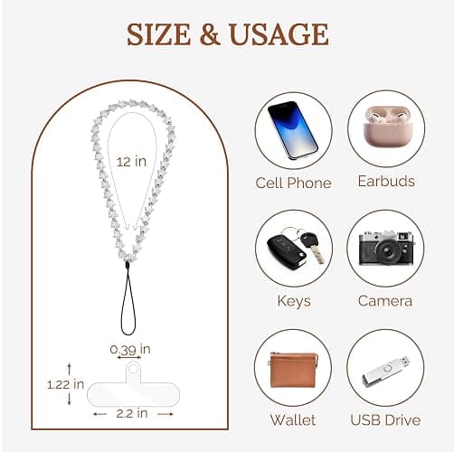 TRBR Star Phone Charm Wrist Strap, Beaded Lanyard Wristlet Chain, Anti-Theft Bracelet Strap for iPhone & More Cases thumbnail 5