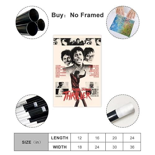 ZCXH Michael Jackson Classic Singers (1) Canvas Poster Wall Art Print Picture Paintings Unframe-style12x18inch(30x45cm) thumbnail 2