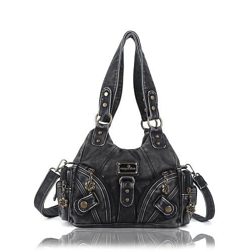 Angel Kiss Purses for Women Small Hobo Shoulder Bags Vagen Leather Multi-Pocket Tote Bag with Zipper - Image 1